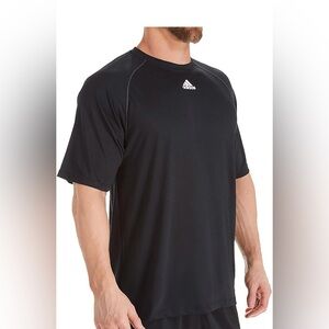 Adidas Black Climalite Short Sleeve Athleisure t-shirt with White Trim - L